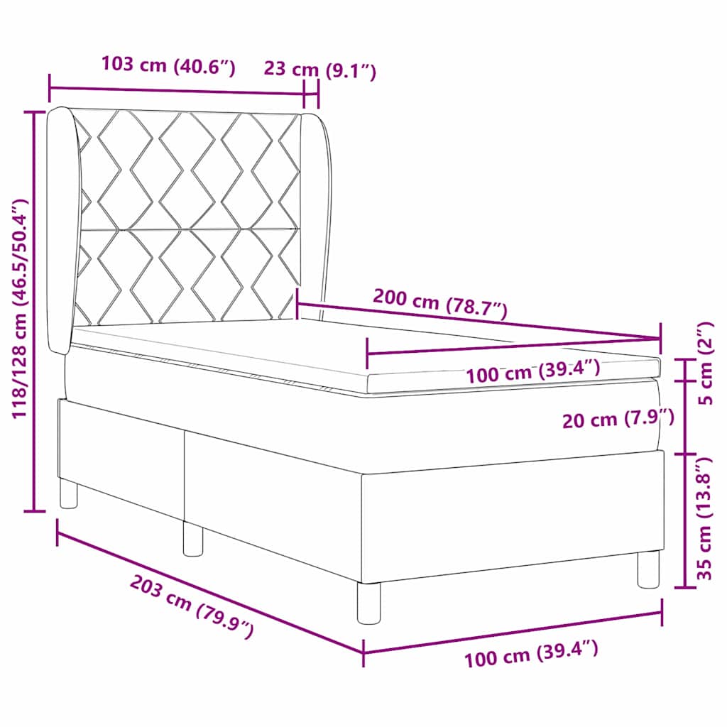 Boxspringbed met hoofdeinde Zwart 200 x 100 cm Fluweel is nu te koop bij PeponiXL, paradijselijk wonen!