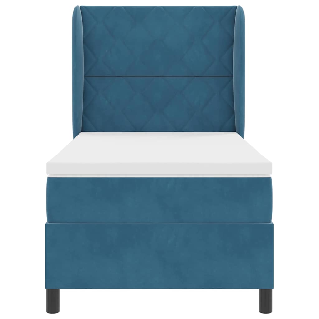 Boxspringbed met matras Donkerblauw 200 x 100 cm Fluweel is nu te koop bij PeponiXL, paradijselijk wonen!