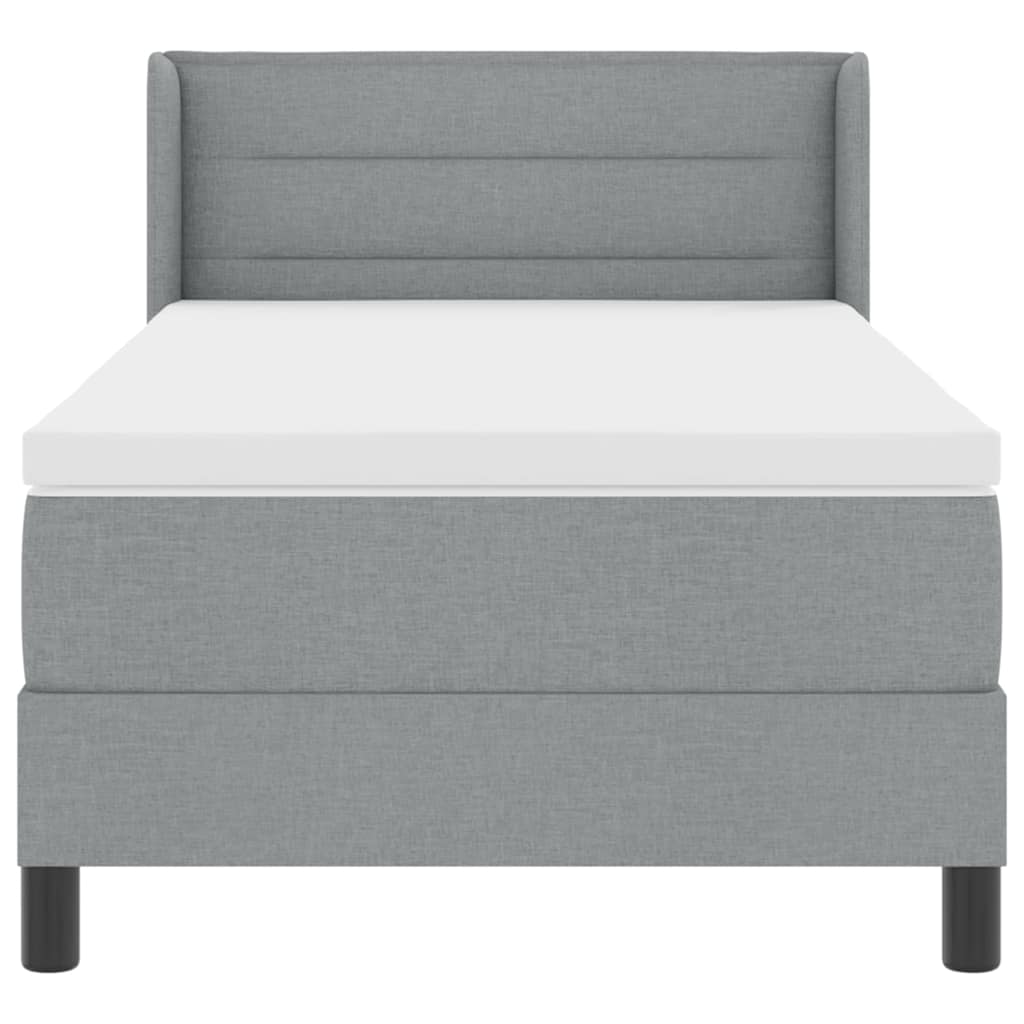 Boxspringbed met hoofdeinde Lichtgrijs 190 x 90 cm Stof is nu te koop bij PeponiXL, paradijselijk wonen!