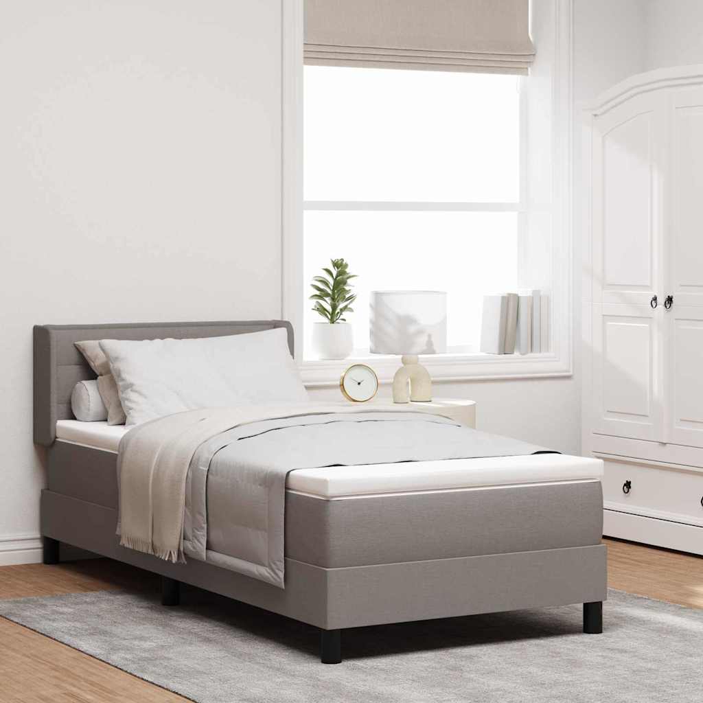 Boxspringbed met hoofdeinde Taupe 190 x 90 cm Stof is nu te koop bij PeponiXL, paradijselijk wonen!