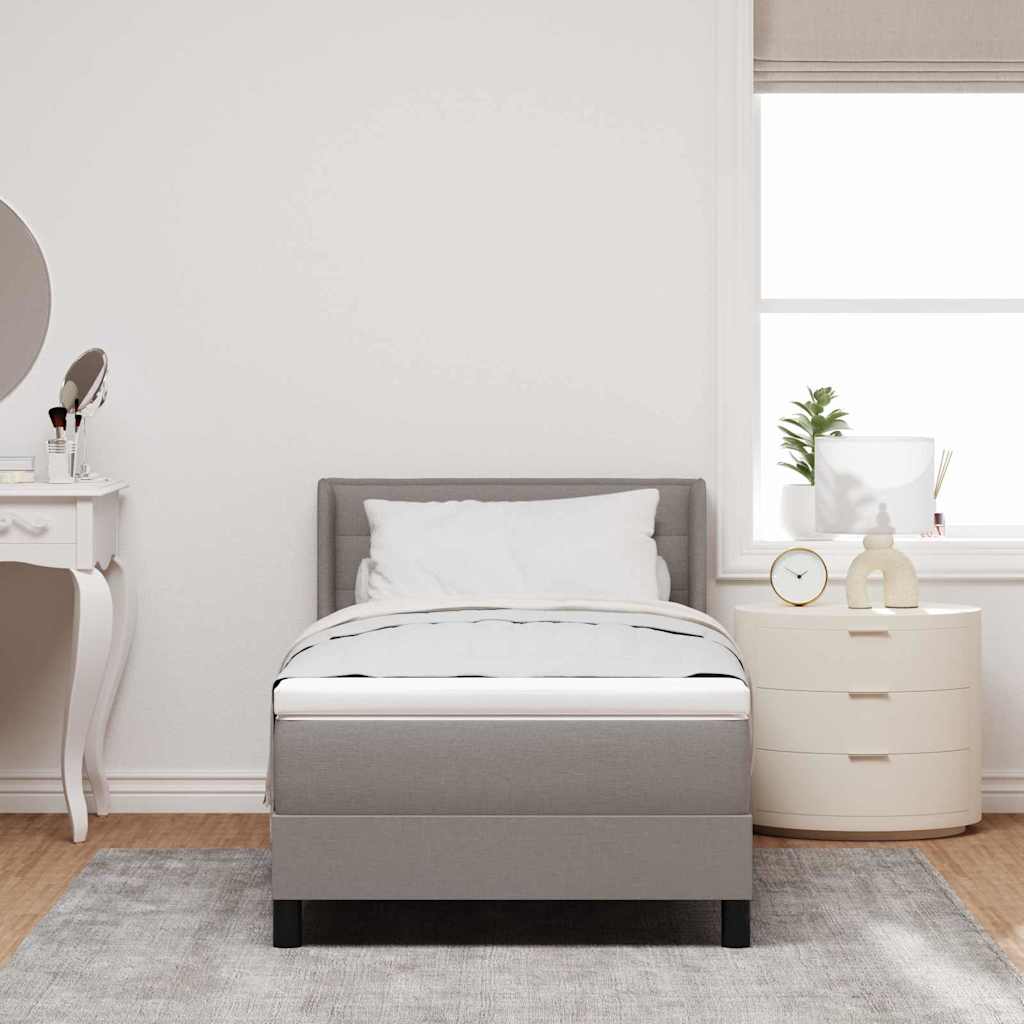 Boxspringbed met hoofdeinde Taupe 190 x 90 cm Stof is nu te koop bij PeponiXL, paradijselijk wonen!