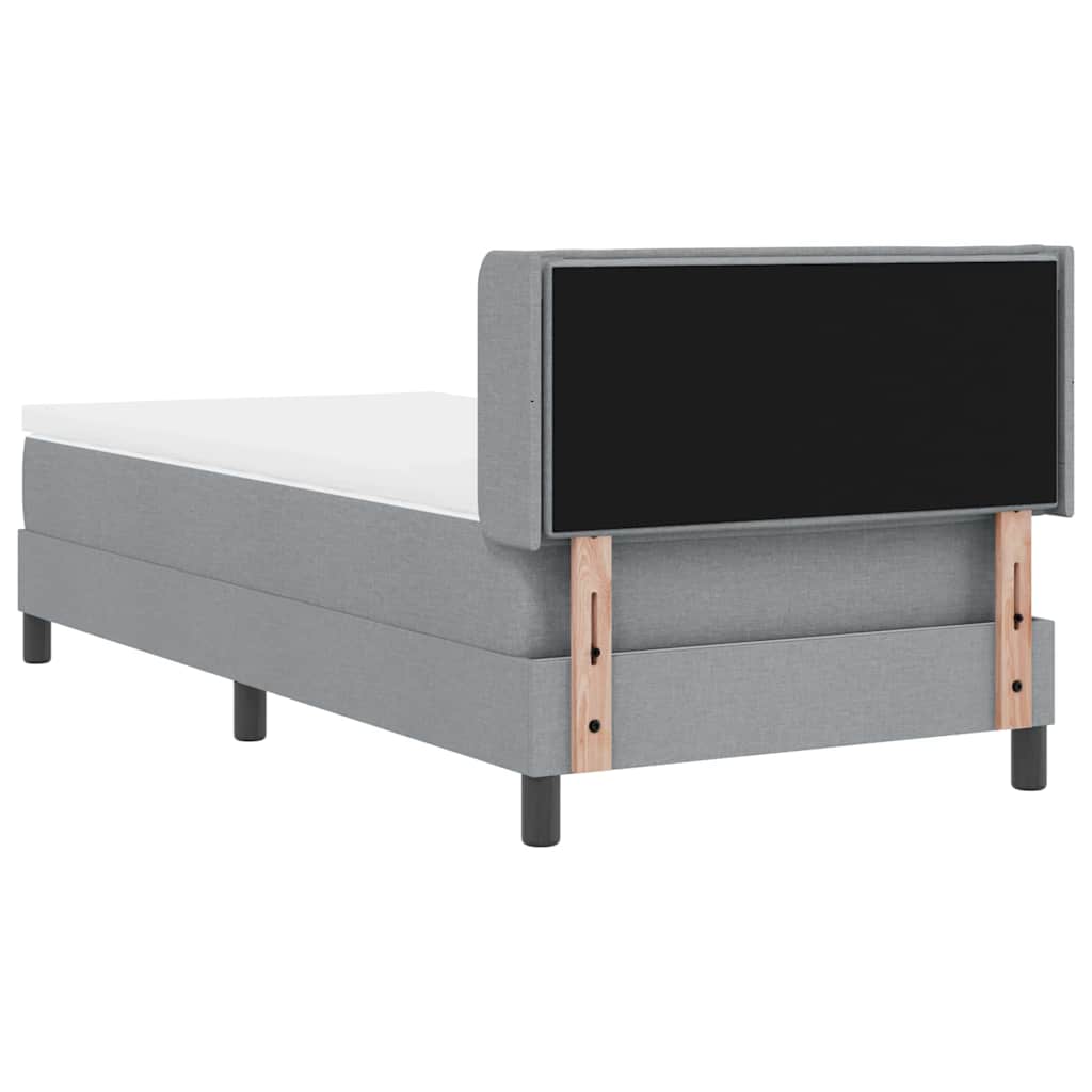 Boxspringbed met hoofdeinde Lichtgrijs 200 x 90 cm Stof is nu te koop bij PeponiXL, paradijselijk wonen!