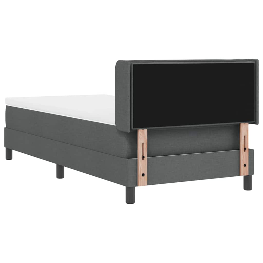 Boxspringbed met hoofdeinde Donkergrijs 200 x 90 cm Stof is nu te koop bij PeponiXL, paradijselijk wonen!