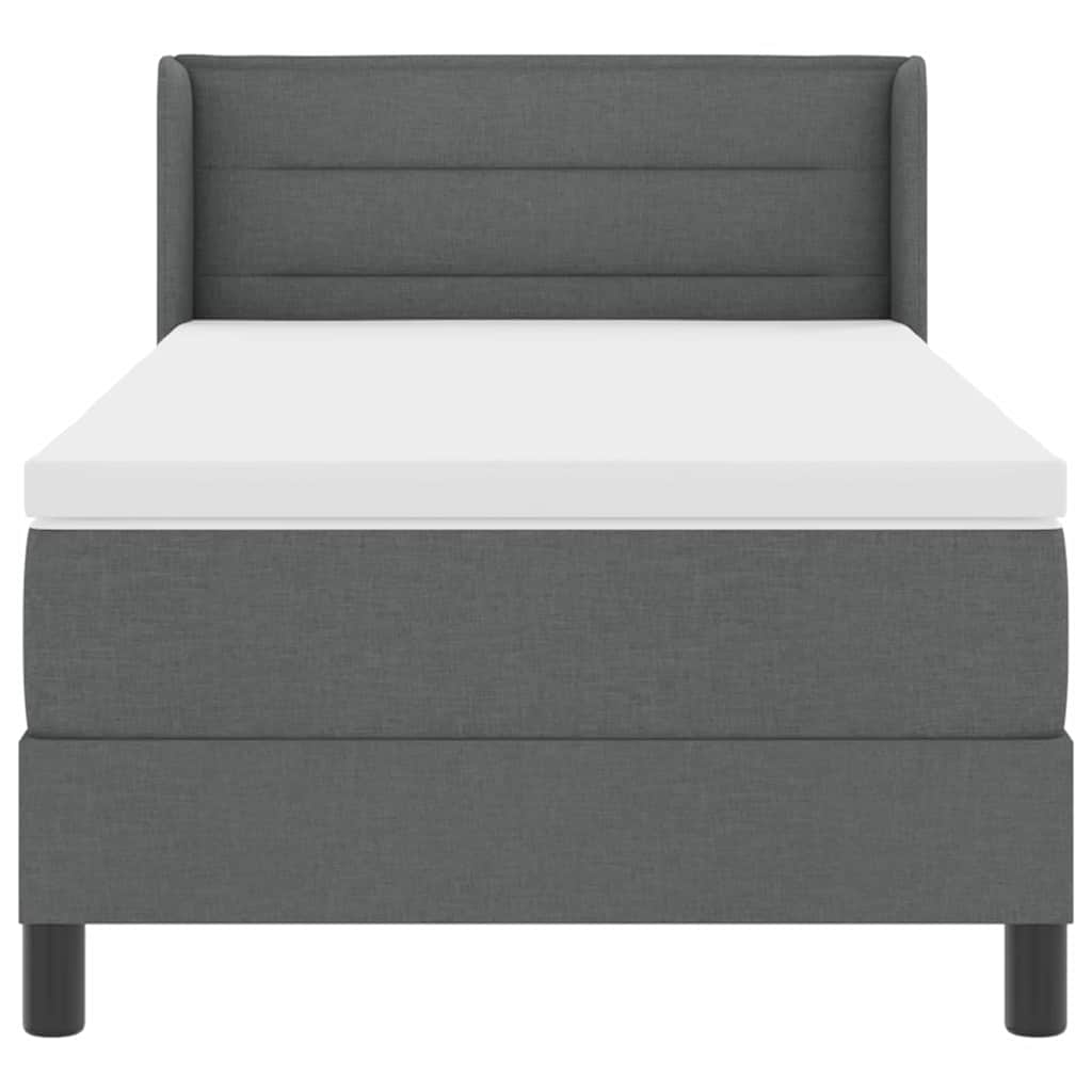 Boxspringbed met hoofdeinde Donkergrijs 200 x 90 cm Stof is nu te koop bij PeponiXL, paradijselijk wonen!