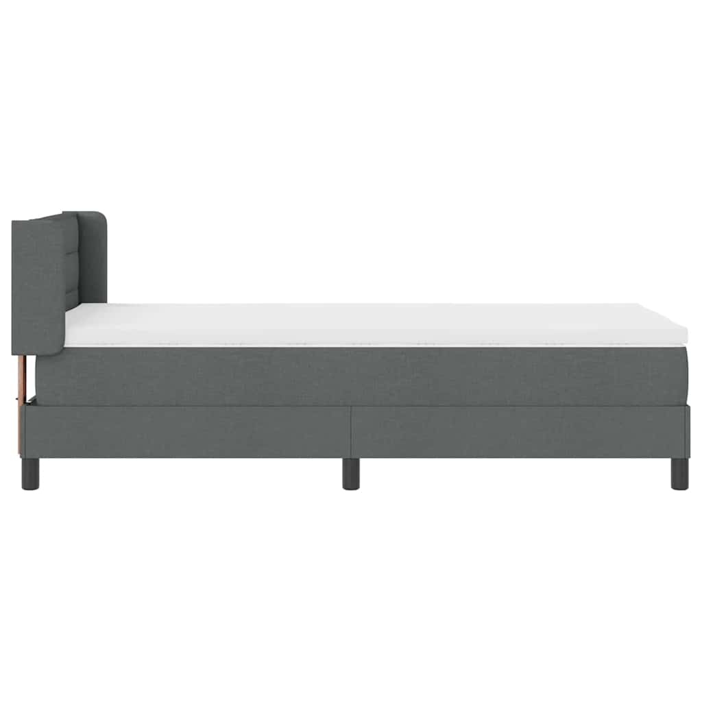 Boxspringbed met hoofdeinde Donkergrijs 200 x 90 cm Stof is nu te koop bij PeponiXL, paradijselijk wonen!