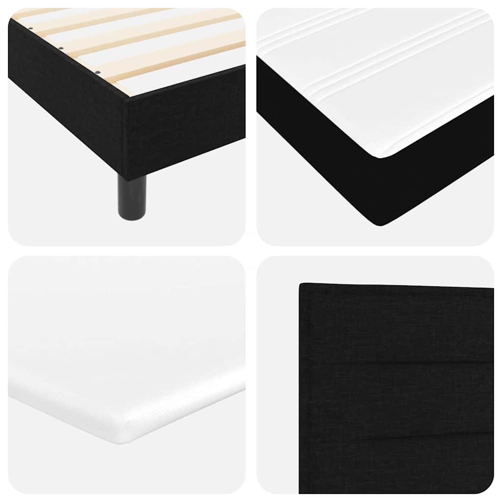 Boxspringbed met hoofdeinde Zwart 200 x 100 cm Stof is nu te koop bij PeponiXL, paradijselijk wonen!