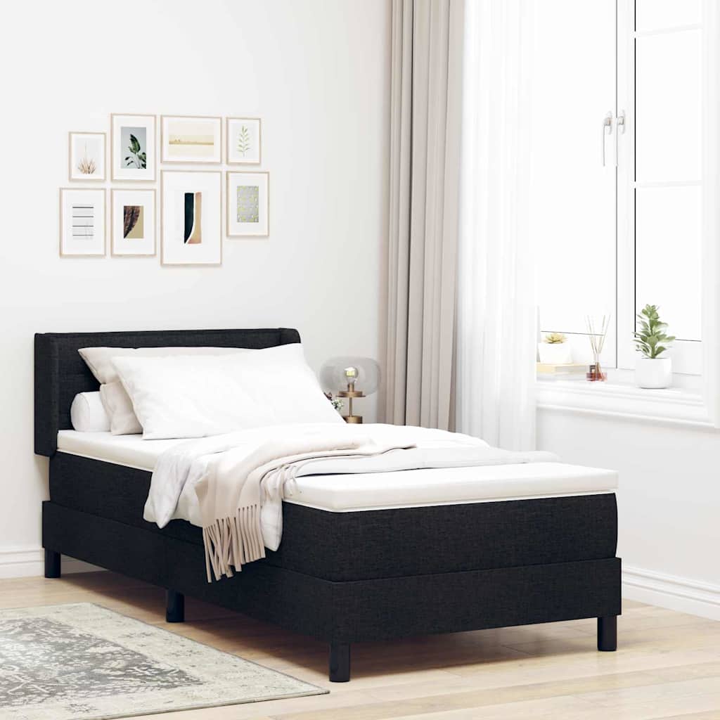 Boxspringbed met hoofdeinde Zwart 200 x 100 cm Stof is nu te koop bij PeponiXL, paradijselijk wonen!