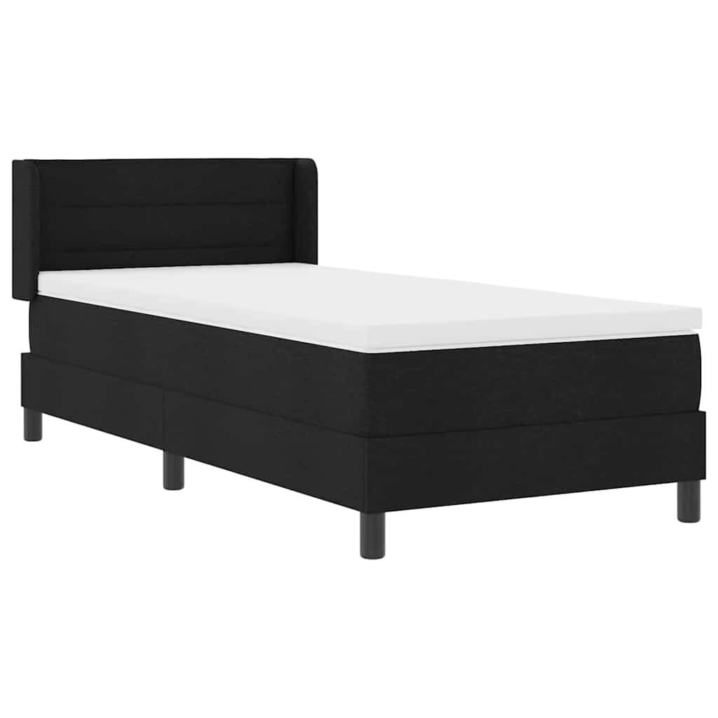 Boxspringbed met hoofdeinde Zwart 200 x 100 cm Stof is nu te koop bij PeponiXL, paradijselijk wonen!