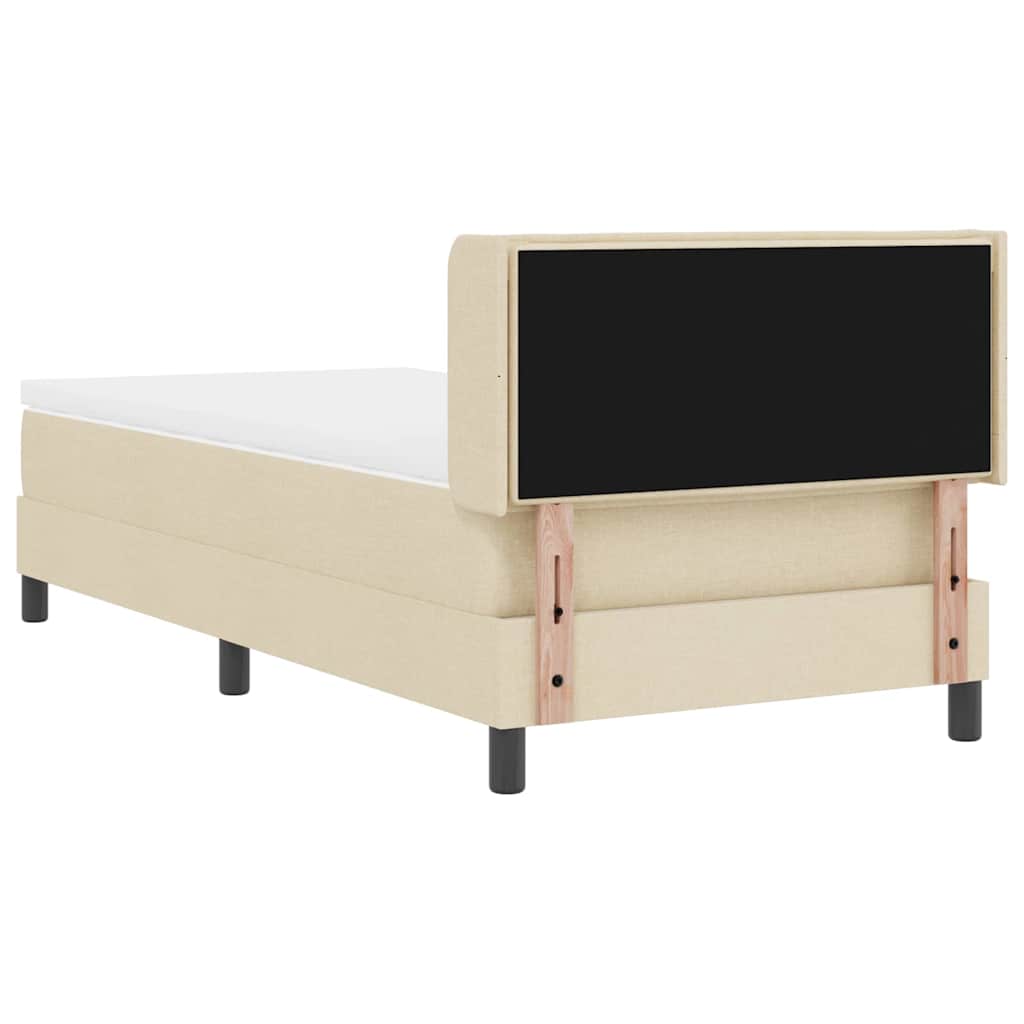 Boxspringbed met hoofdeinde Crème 200 x 100 cm Stof is nu te koop bij PeponiXL, paradijselijk wonen!