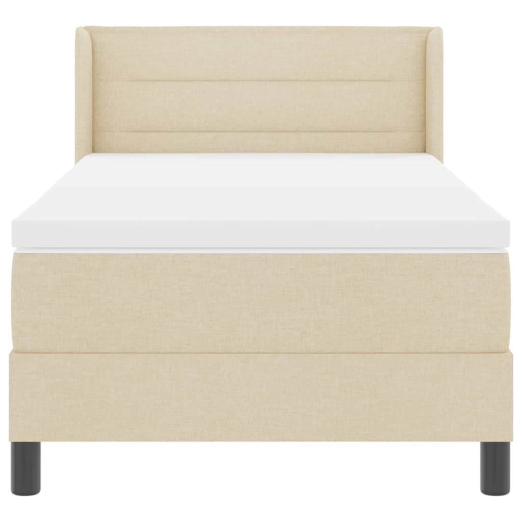 Boxspringbed met hoofdeinde Crème 200 x 100 cm Stof is nu te koop bij PeponiXL, paradijselijk wonen!