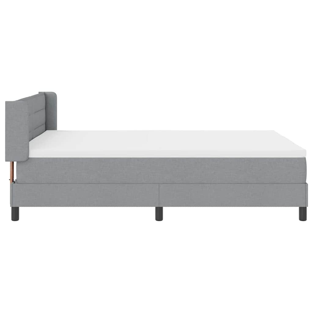 Boxspringbed met hoofdeinde Lichtgrijs 190 x 140 cm Stof is nu te koop bij PeponiXL, paradijselijk wonen!