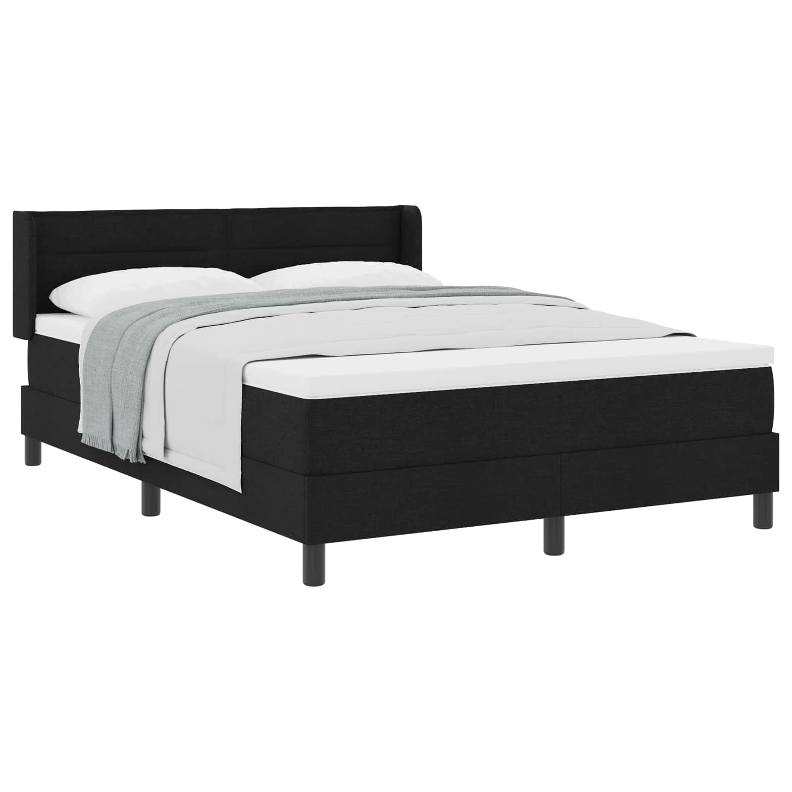 Boxspringbed met hoofdeinde Zwart 190 x 140 cm Stof is nu te koop bij PeponiXL, paradijselijk wonen!