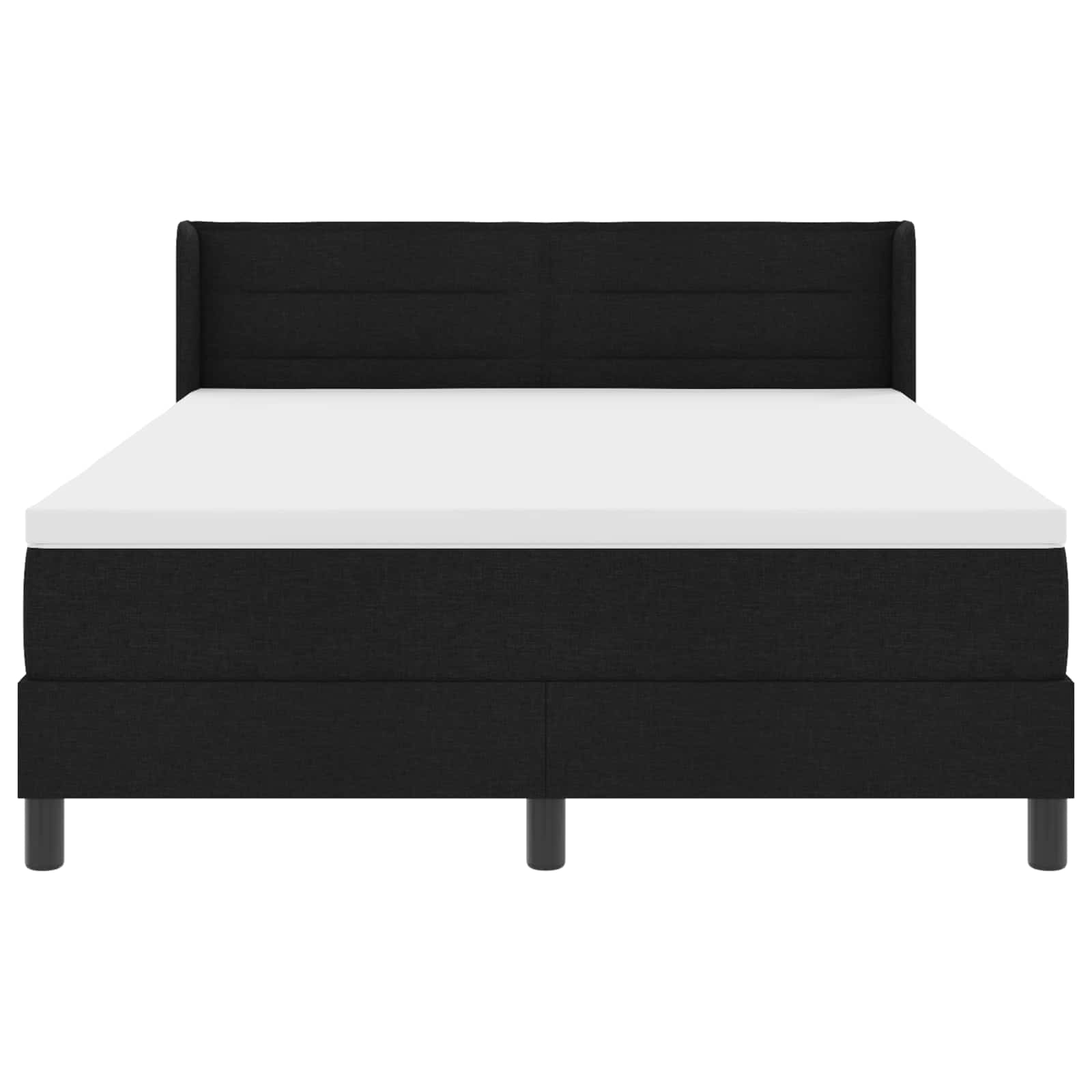 Boxspringbed met hoofdeinde Zwart 190 x 140 cm Stof is nu te koop bij PeponiXL, paradijselijk wonen!