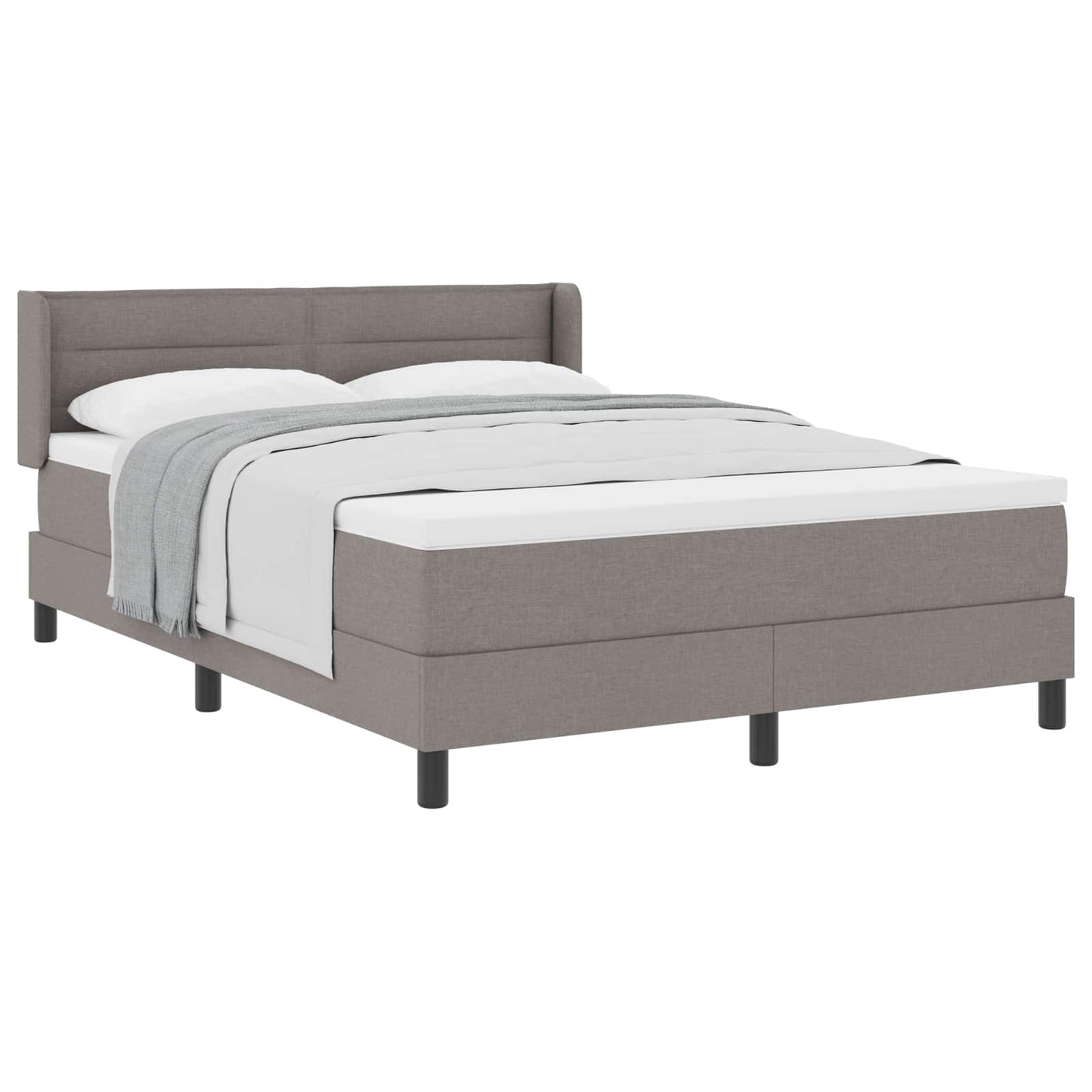 Boxspringbed met hoofdeinde Taupe 190 x 140 cm Stof is nu te koop bij PeponiXL, paradijselijk wonen!
