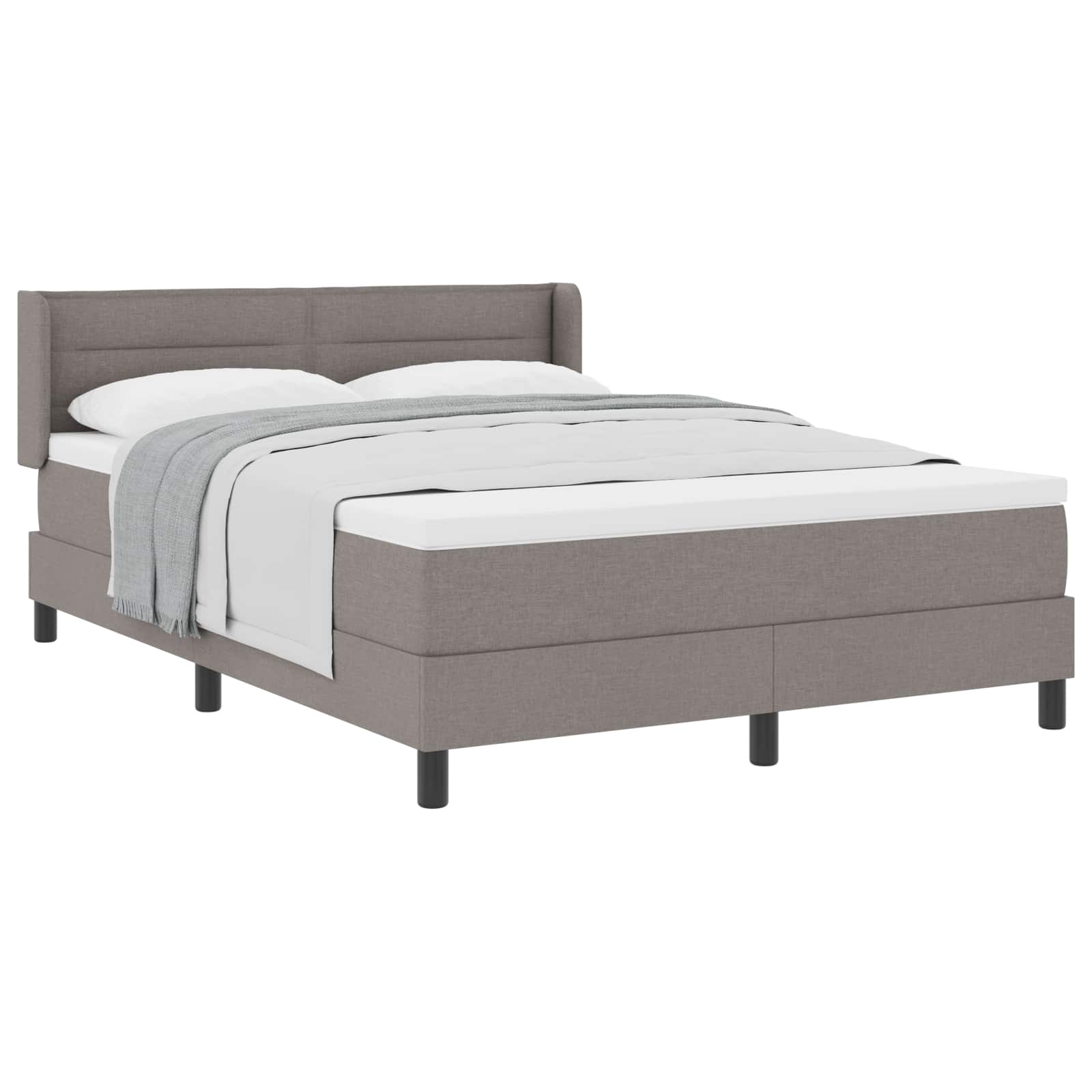 Boxspringbed met hoofdeinde Taupe 190 x 140 cm Stof is nu te koop bij PeponiXL, paradijselijk wonen!