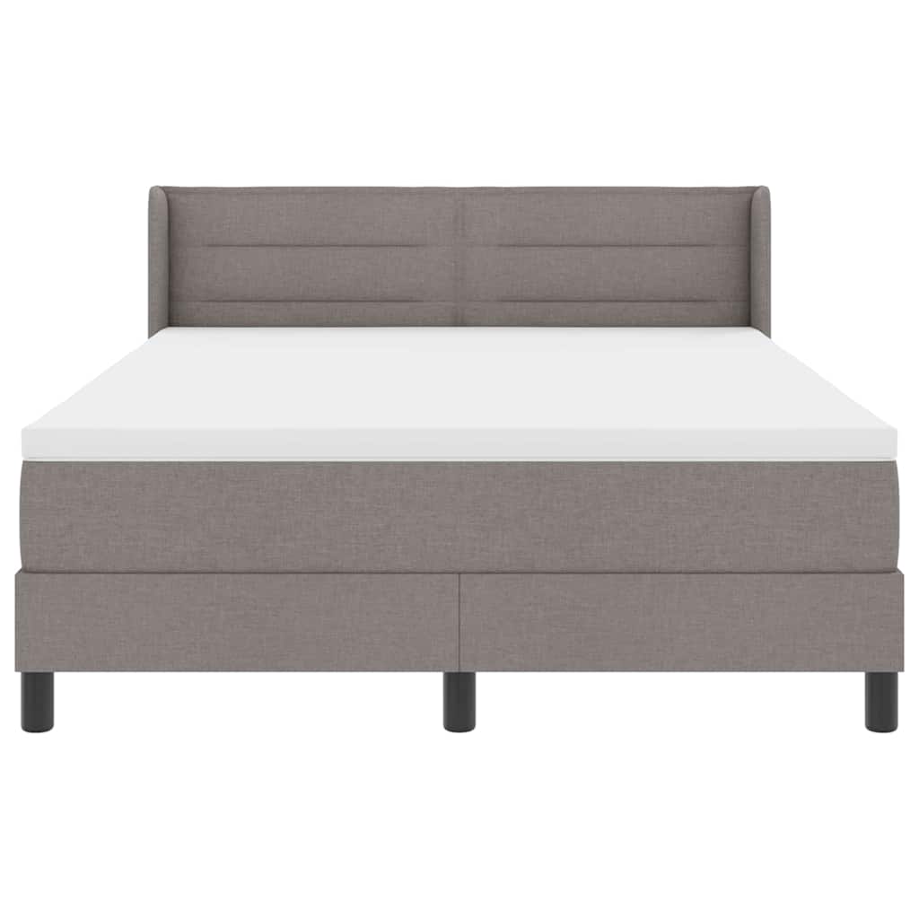 Boxspringbed met hoofdeinde Taupe 190 x 140 cm Stof is nu te koop bij PeponiXL, paradijselijk wonen!