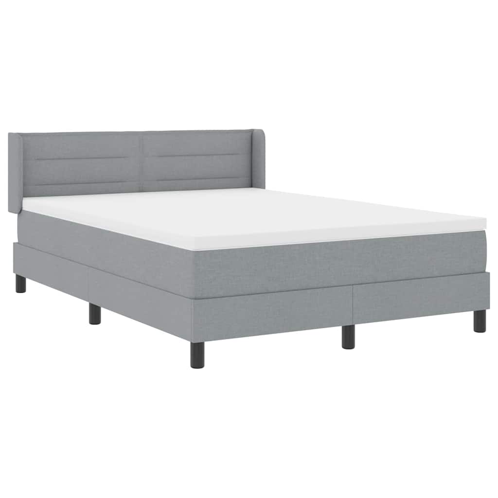 Boxspringbed met hoofdeinde Lichtgrijs 200 x 160 cm Stof is nu te koop bij PeponiXL, paradijselijk wonen!