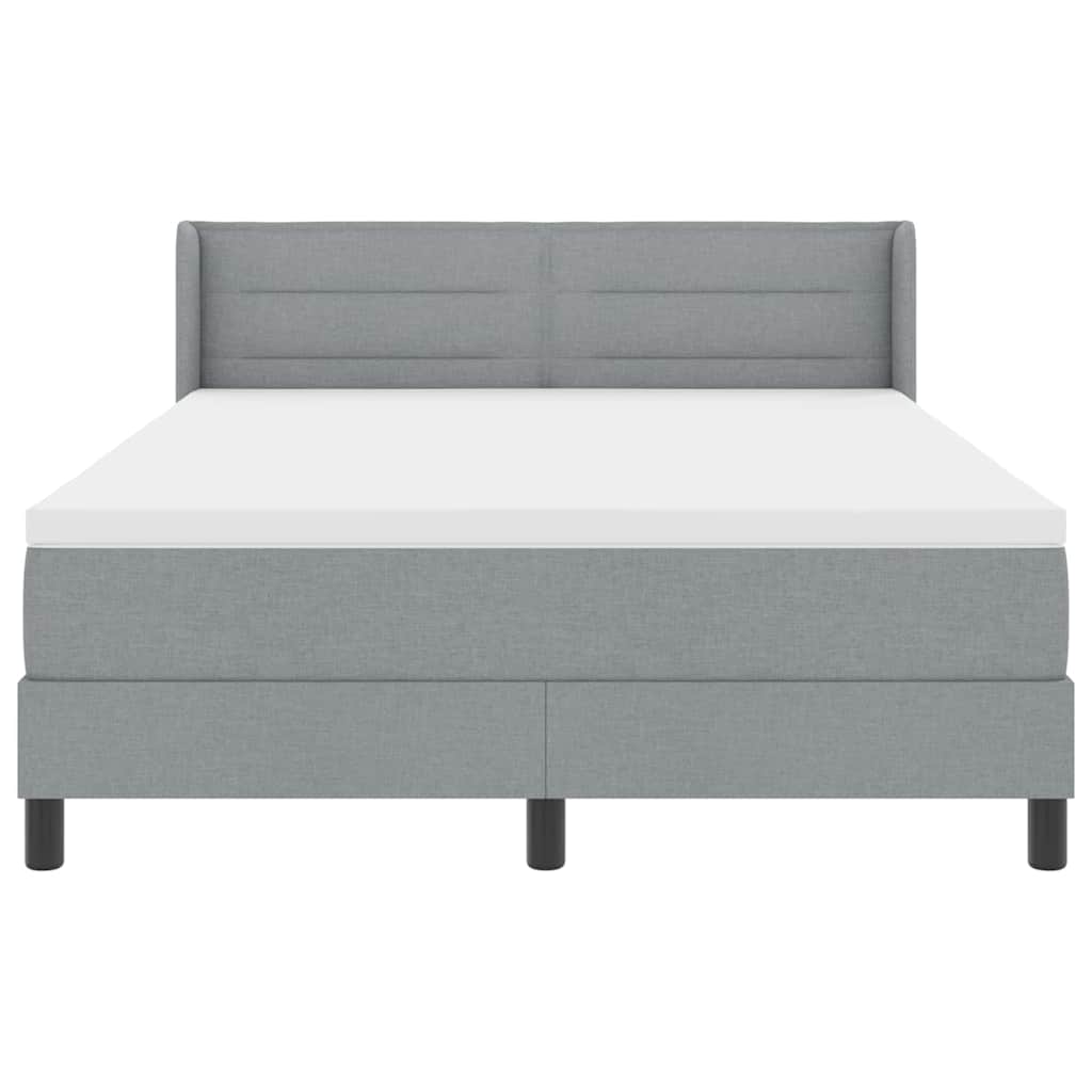 Boxspringbed met hoofdeinde Lichtgrijs 200 x 160 cm Stof is nu te koop bij PeponiXL, paradijselijk wonen!