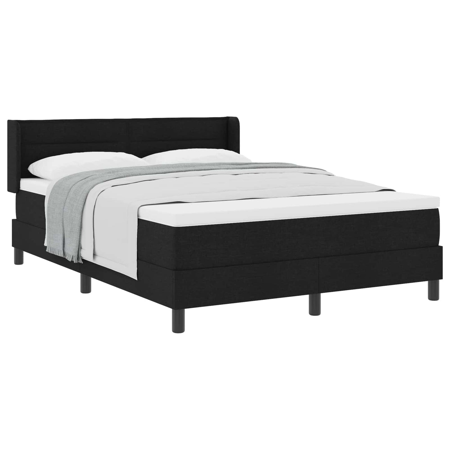 Boxspringbed met hoofdeinde Zwart 200 x 160 cm Stof is nu te koop bij PeponiXL, paradijselijk wonen!