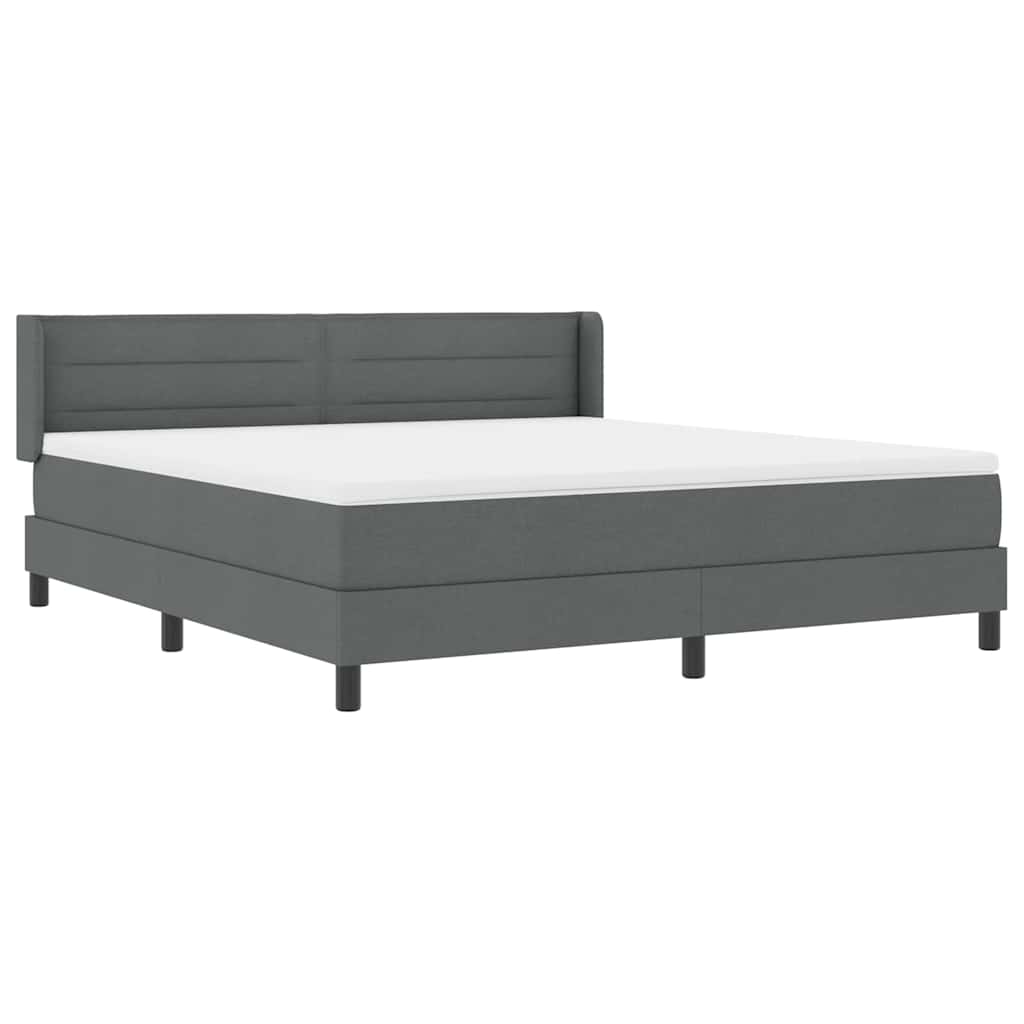 Boxspringbed met hoofdeinde Donkergrijs 200 x 180 cm Stof is nu te koop bij PeponiXL, paradijselijk wonen!
