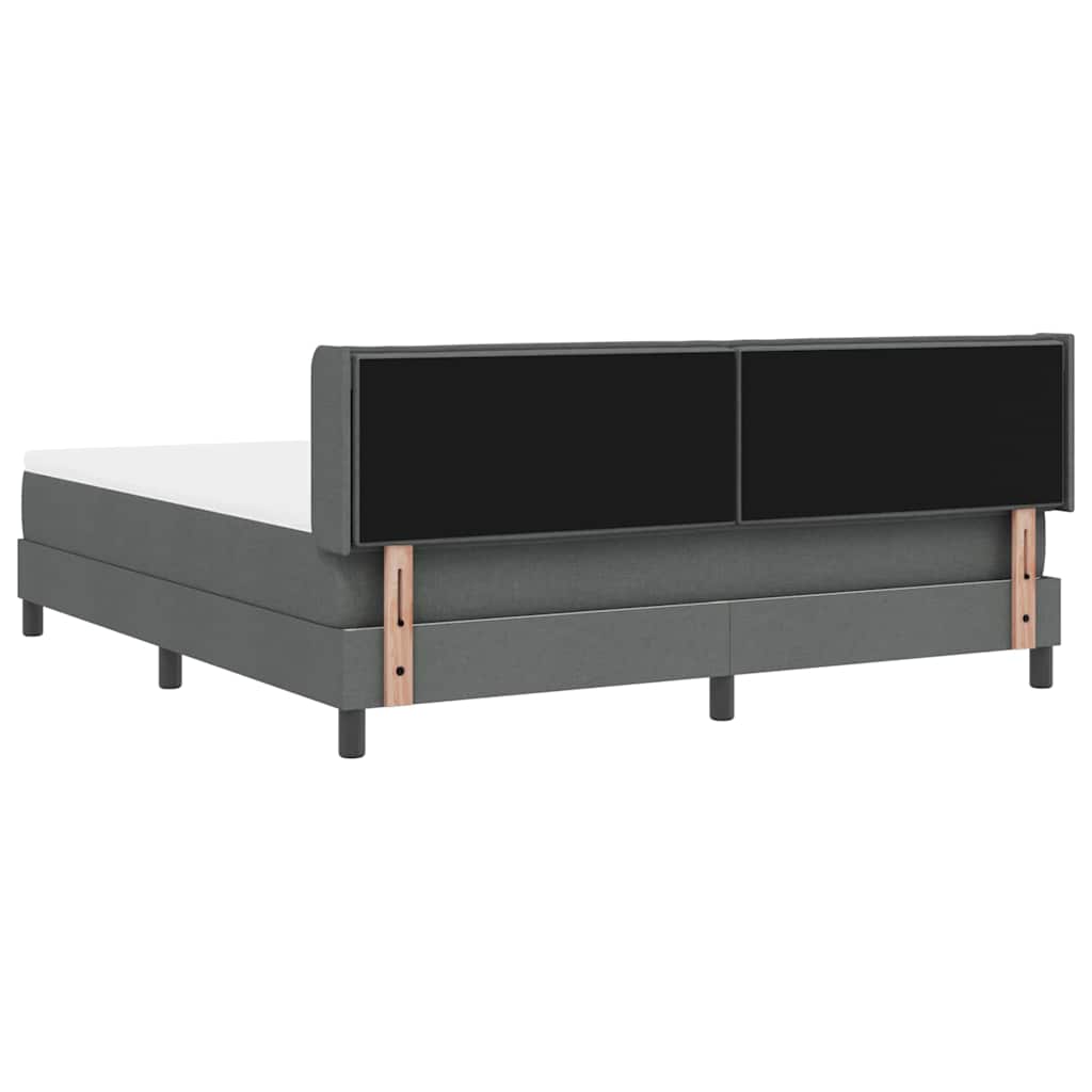 Boxspringbed met hoofdeinde Donkergrijs 200 x 180 cm Stof is nu te koop bij PeponiXL, paradijselijk wonen!