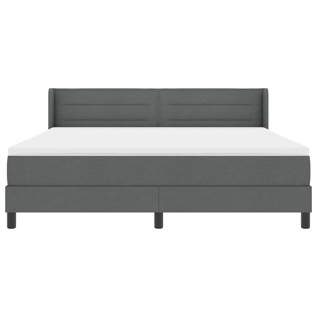 Boxspringbed met hoofdeinde Donkergrijs 200 x 180 cm Stof is nu te koop bij PeponiXL, paradijselijk wonen!