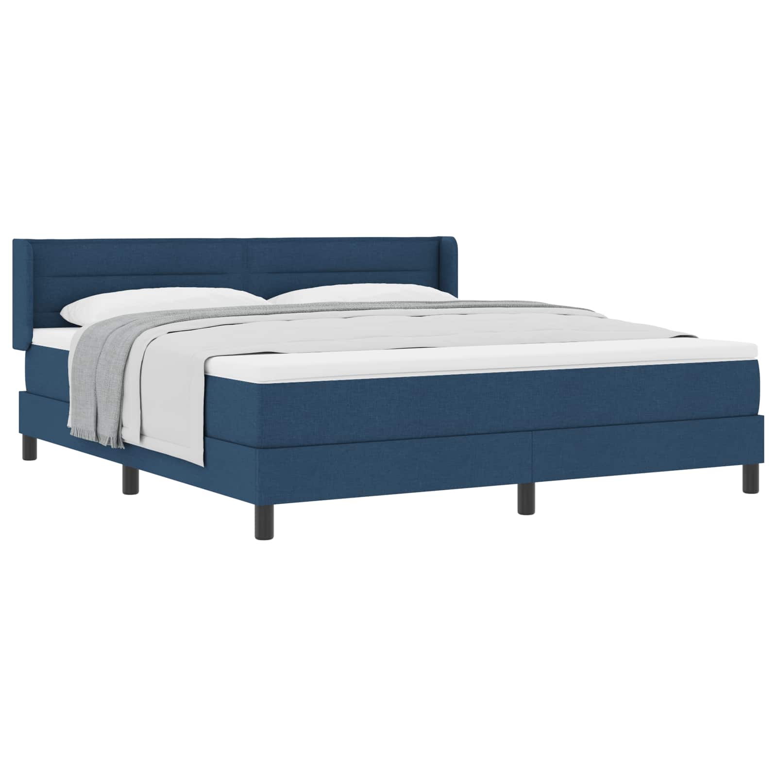 Boxspringbed met hoofdeinde Blauw 200 x 180 cm Stof is nu te koop bij PeponiXL, paradijselijk wonen!
