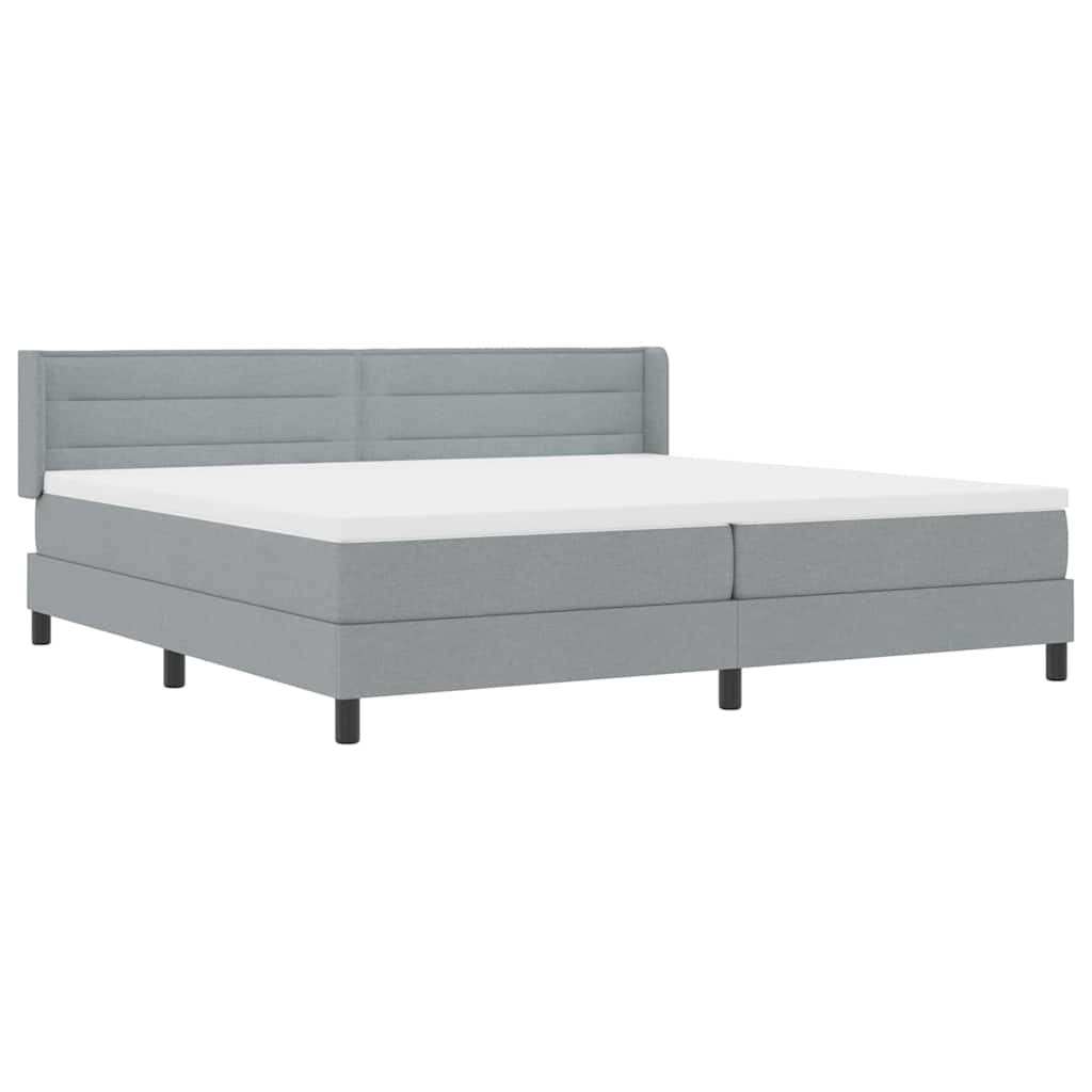 Boxspringbed met hoofdeinde Lichtgrijs 200 x 200 cm Stof is nu te koop bij PeponiXL, paradijselijk wonen!