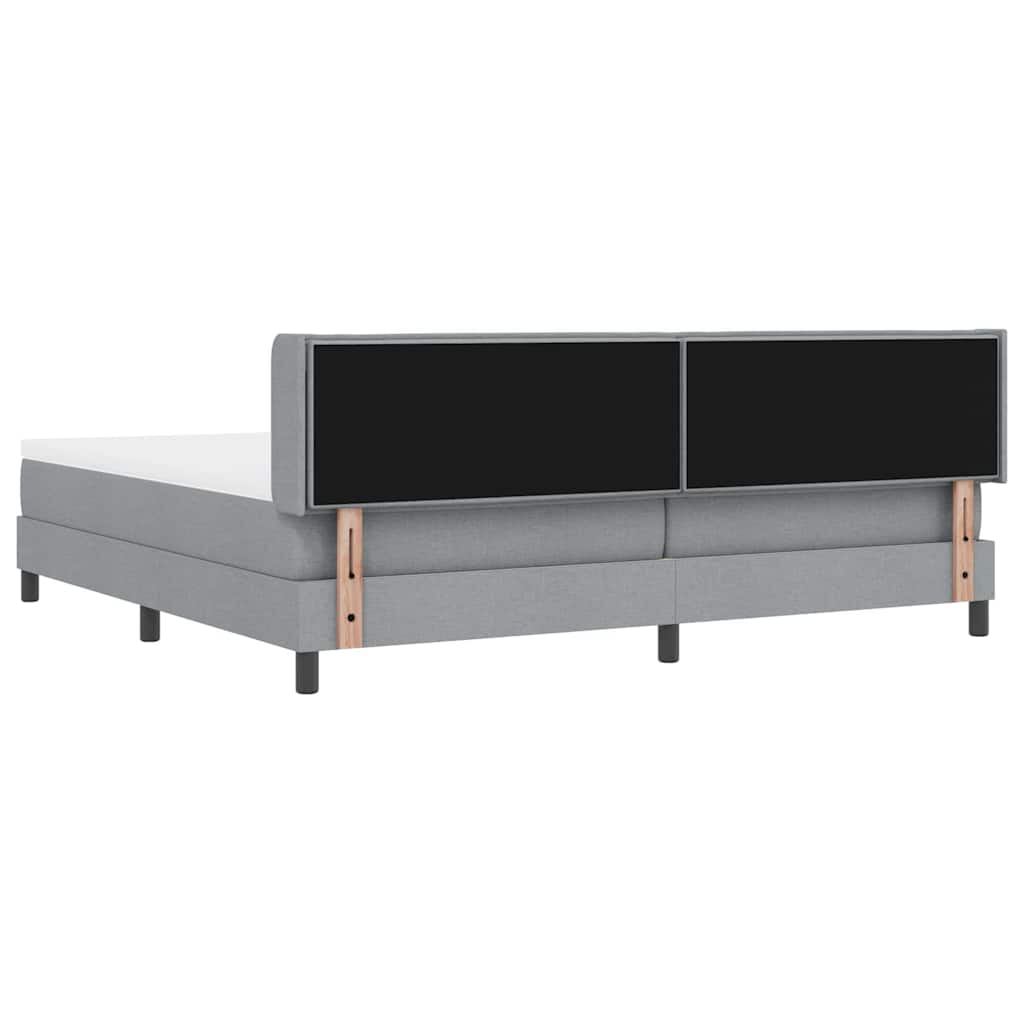 Boxspringbed met hoofdeinde Lichtgrijs 200 x 200 cm Stof is nu te koop bij PeponiXL, paradijselijk wonen!