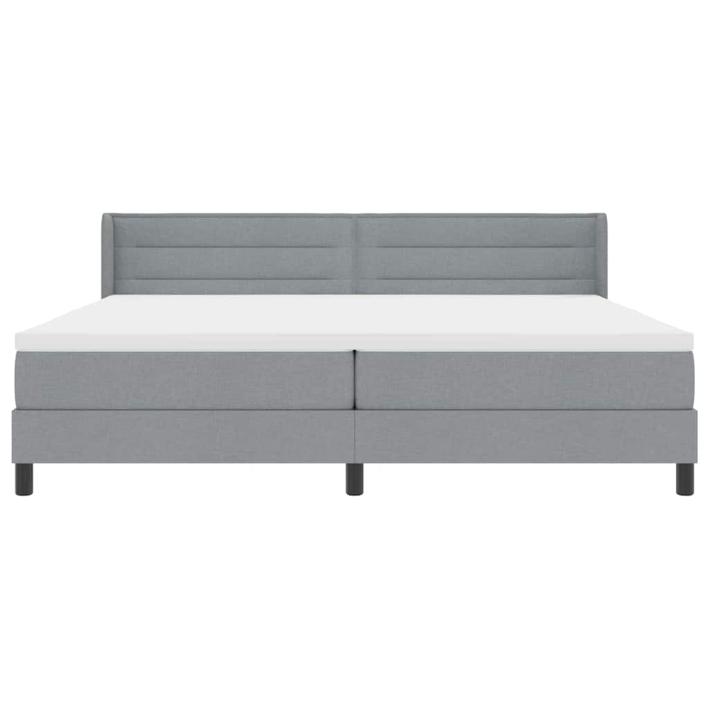Boxspringbed met hoofdeinde Lichtgrijs 200 x 200 cm Stof is nu te koop bij PeponiXL, paradijselijk wonen!