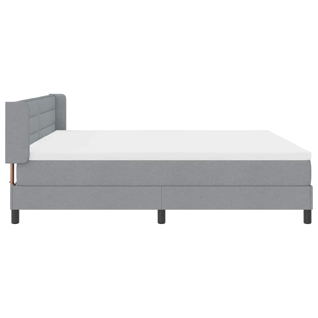 Boxspringbed met hoofdeinde Lichtgrijs 200 x 200 cm Stof is nu te koop bij PeponiXL, paradijselijk wonen!