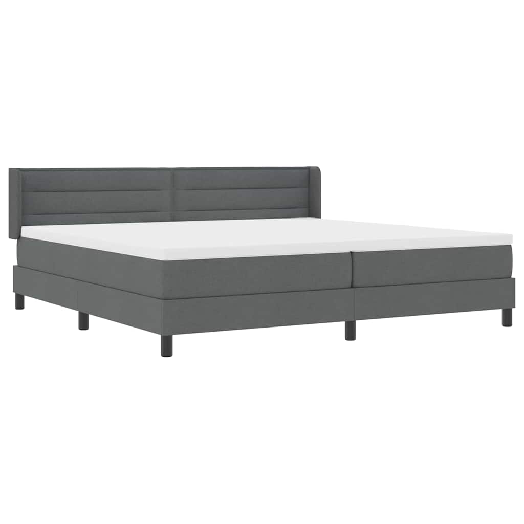 Boxspringbed met hoofdeinde Donkergrijs 200 x 200 cm Stof is nu te koop bij PeponiXL, paradijselijk wonen!