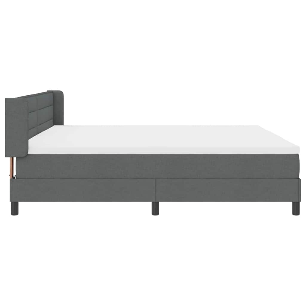 Boxspringbed met hoofdeinde Donkergrijs 200 x 200 cm Stof is nu te koop bij PeponiXL, paradijselijk wonen!