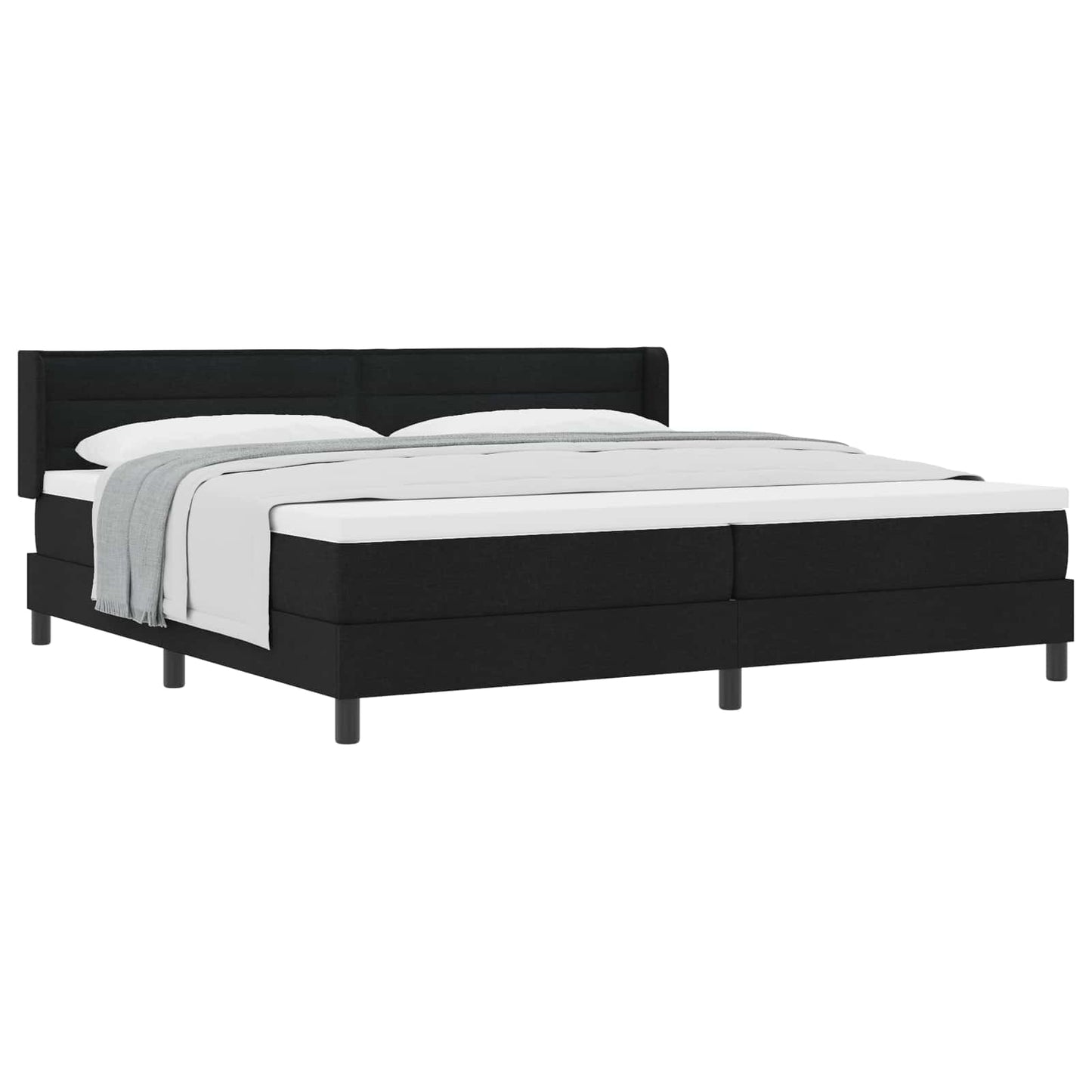 Boxspringbed met hoofdeinde Zwart 200 x 200 cm Stof is nu te koop bij PeponiXL, paradijselijk wonen!