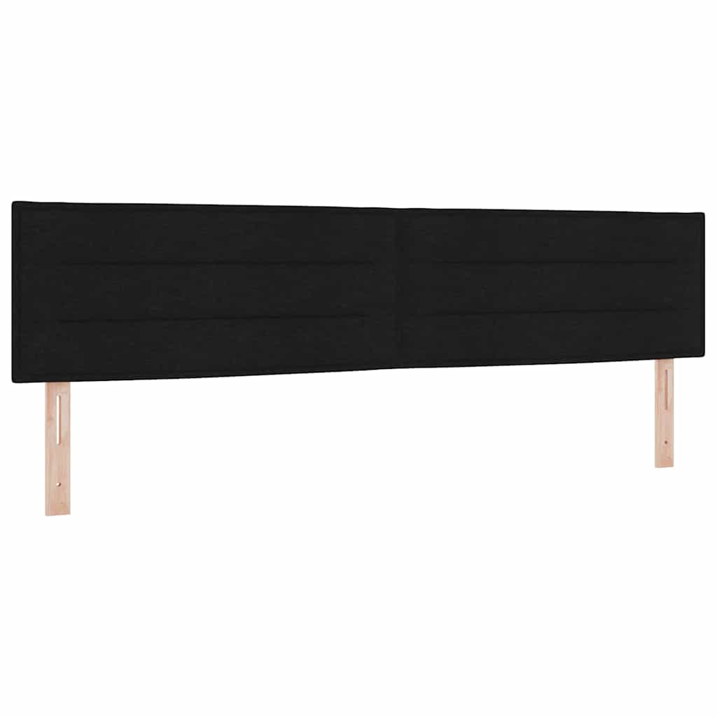 Boxspringbed met hoofdeinde Zwart 200 x 200 cm Stof is nu te koop bij PeponiXL, paradijselijk wonen!
