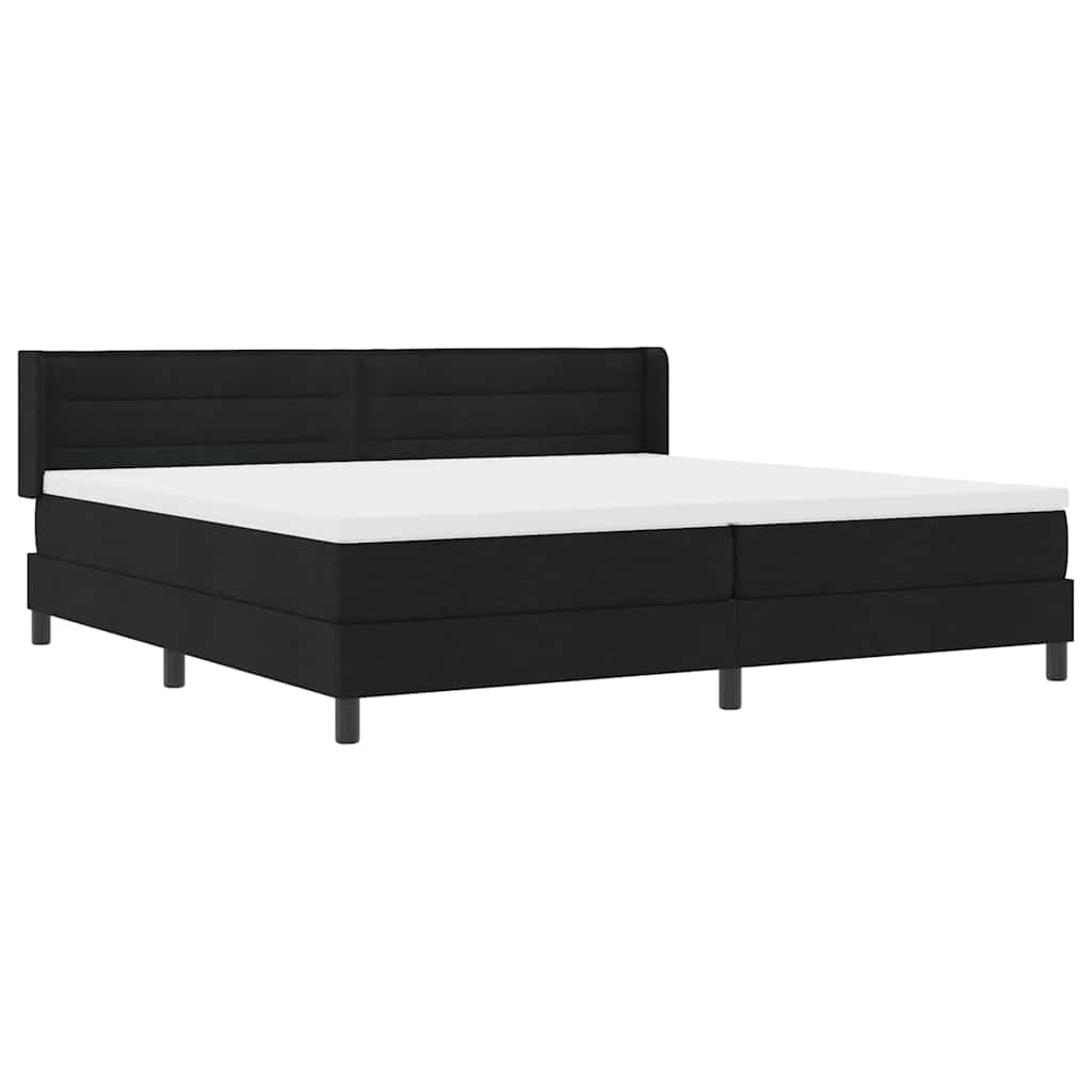 Boxspringbed met hoofdeinde Zwart 200 x 200 cm Stof is nu te koop bij PeponiXL, paradijselijk wonen!