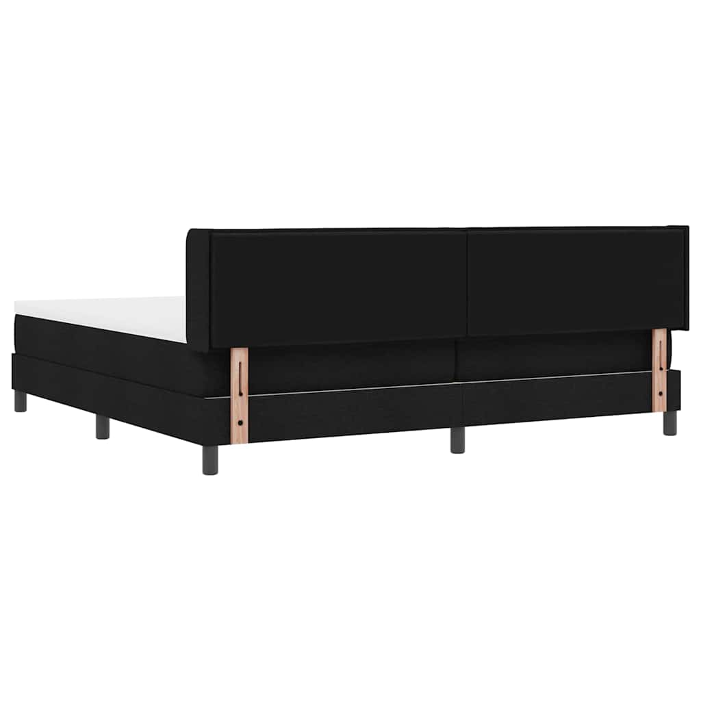 Boxspringbed met hoofdeinde Zwart 200 x 200 cm Stof is nu te koop bij PeponiXL, paradijselijk wonen!