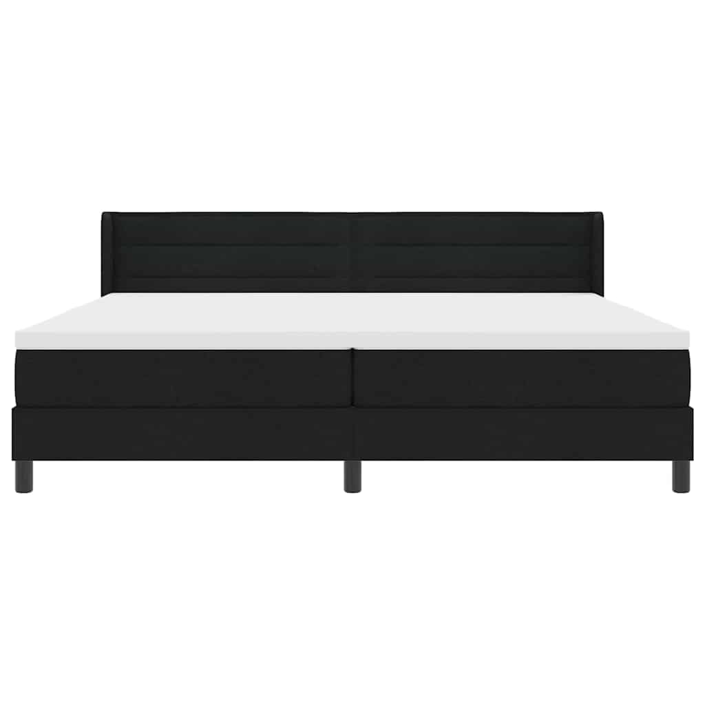 Boxspringbed met hoofdeinde Zwart 200 x 200 cm Stof is nu te koop bij PeponiXL, paradijselijk wonen!