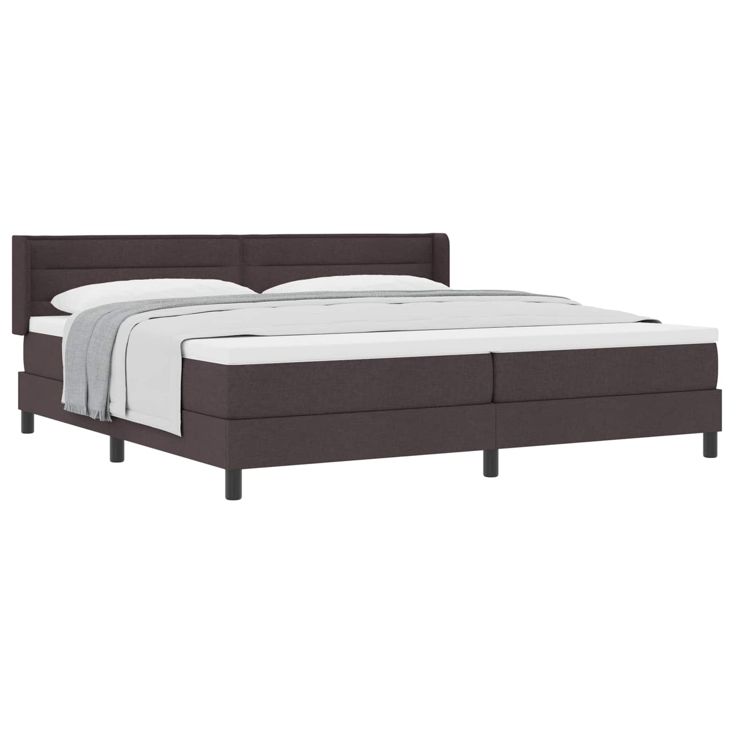 Boxspringbed met hoofdeinde Donkerbruin 200 x 200 cm Stof is nu te koop bij PeponiXL, paradijselijk wonen!