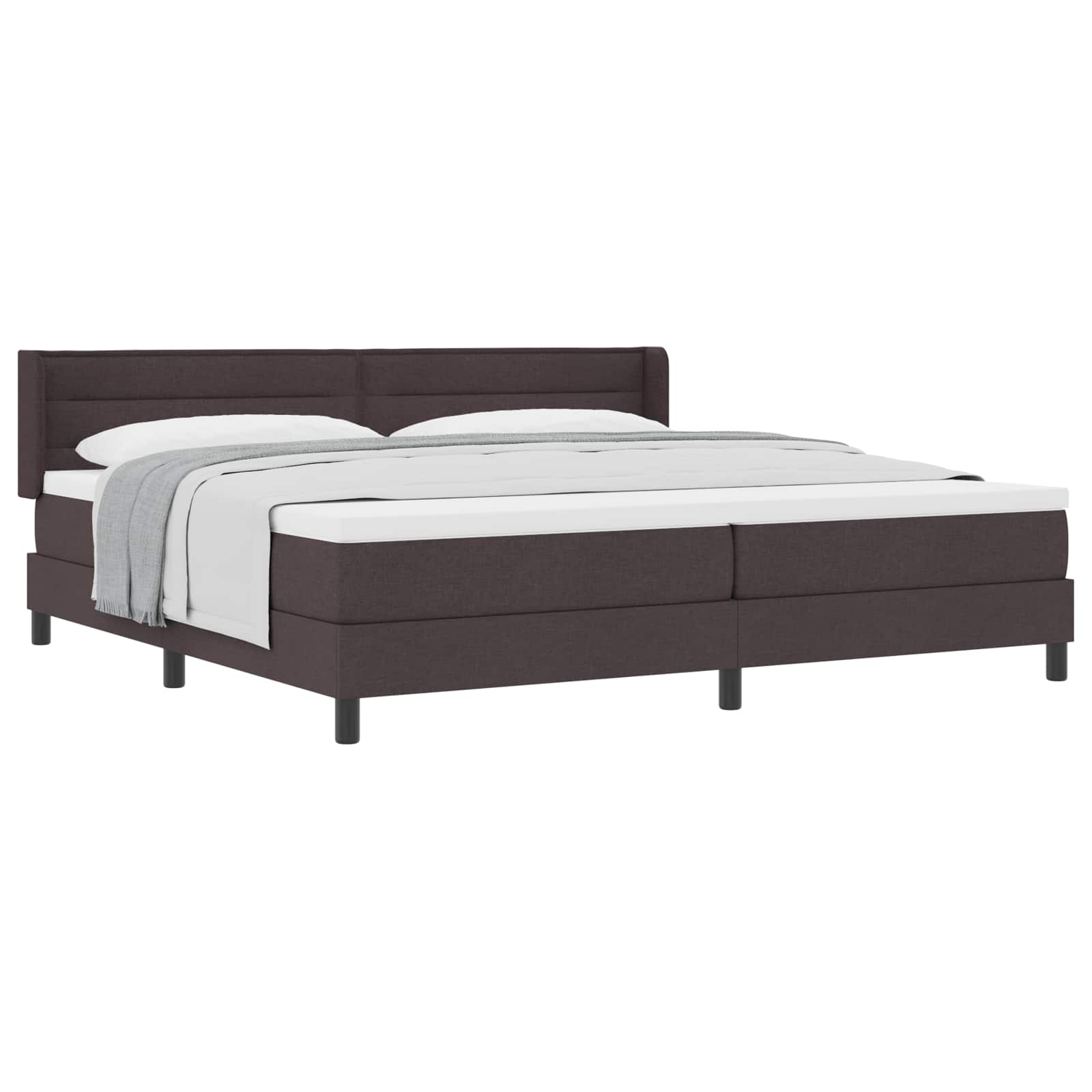 Boxspringbed met hoofdeinde Donkerbruin 200 x 200 cm Stof is nu te koop bij PeponiXL, paradijselijk wonen!