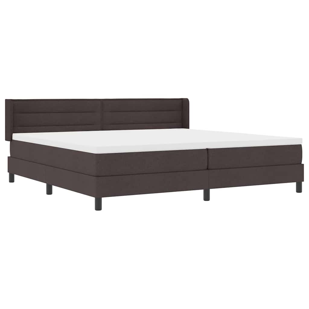 Boxspringbed met hoofdeinde Donkerbruin 200 x 200 cm Stof is nu te koop bij PeponiXL, paradijselijk wonen!
