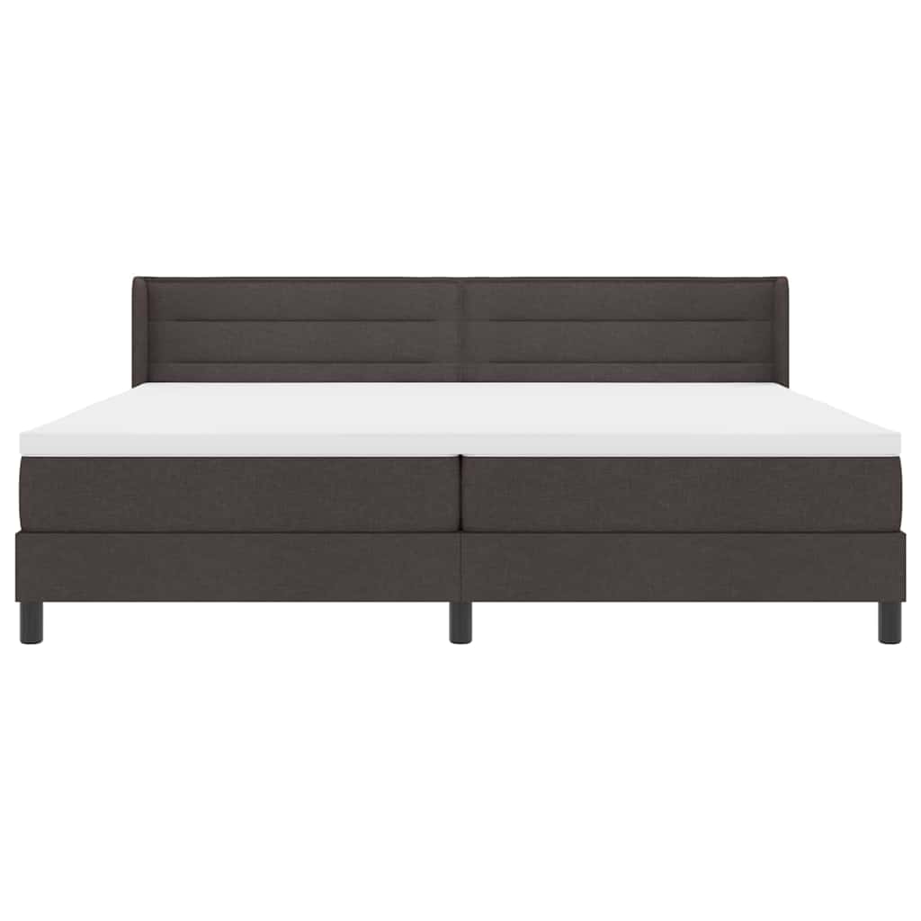 Boxspringbed met hoofdeinde Donkerbruin 200 x 200 cm Stof is nu te koop bij PeponiXL, paradijselijk wonen!