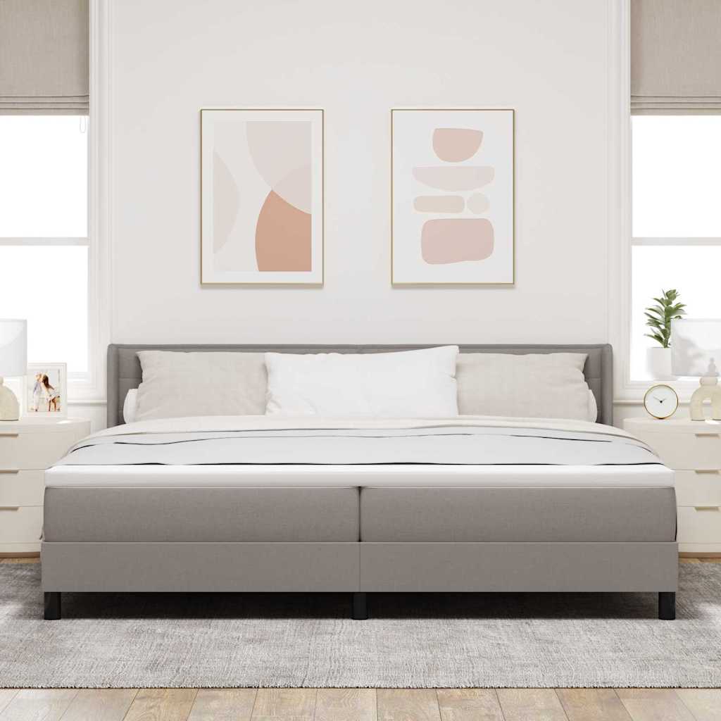 Boxspringbed met hoofdeinde Taupe 200 x 200 cm Stof is nu te koop bij PeponiXL, paradijselijk wonen!