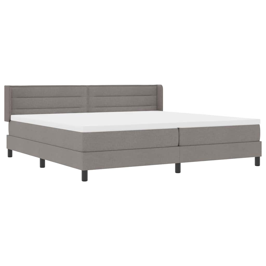 Boxspringbed met hoofdeinde Taupe 200 x 200 cm Stof is nu te koop bij PeponiXL, paradijselijk wonen!