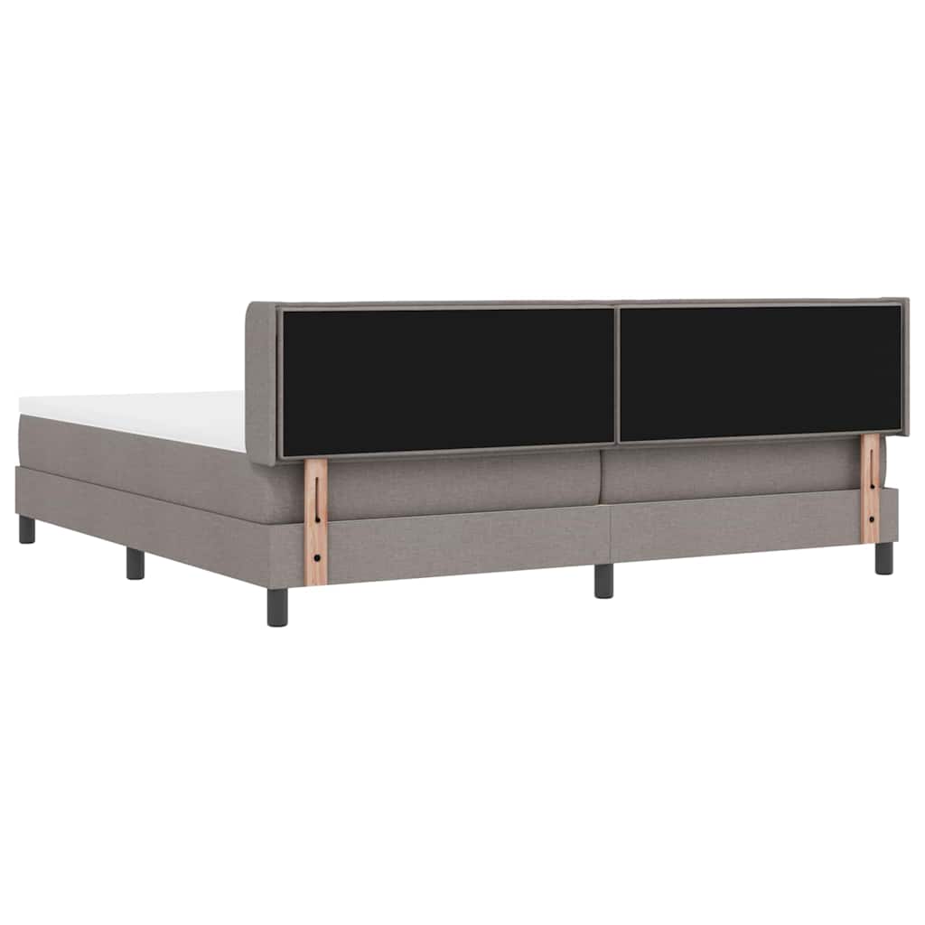 Boxspringbed met hoofdeinde Taupe 200 x 200 cm Stof is nu te koop bij PeponiXL, paradijselijk wonen!