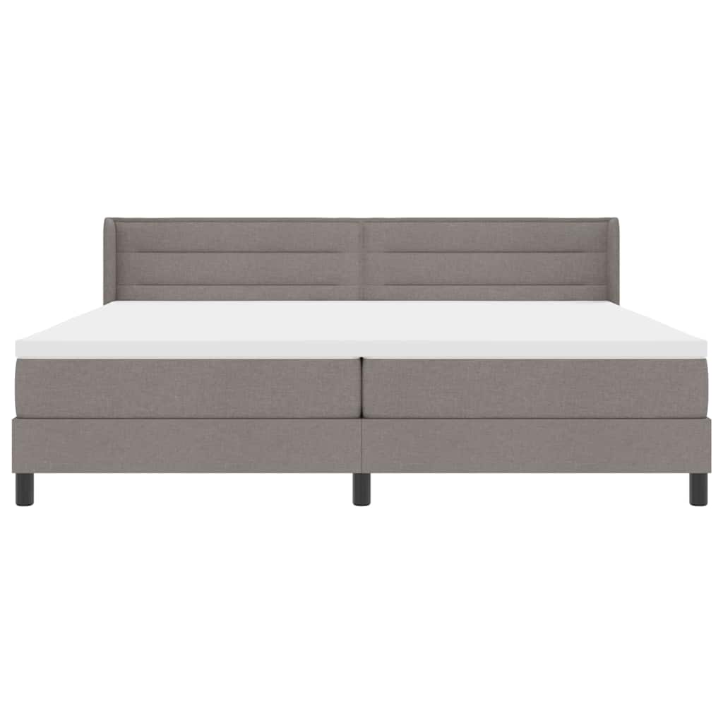 Boxspringbed met hoofdeinde Taupe 200 x 200 cm Stof is nu te koop bij PeponiXL, paradijselijk wonen!