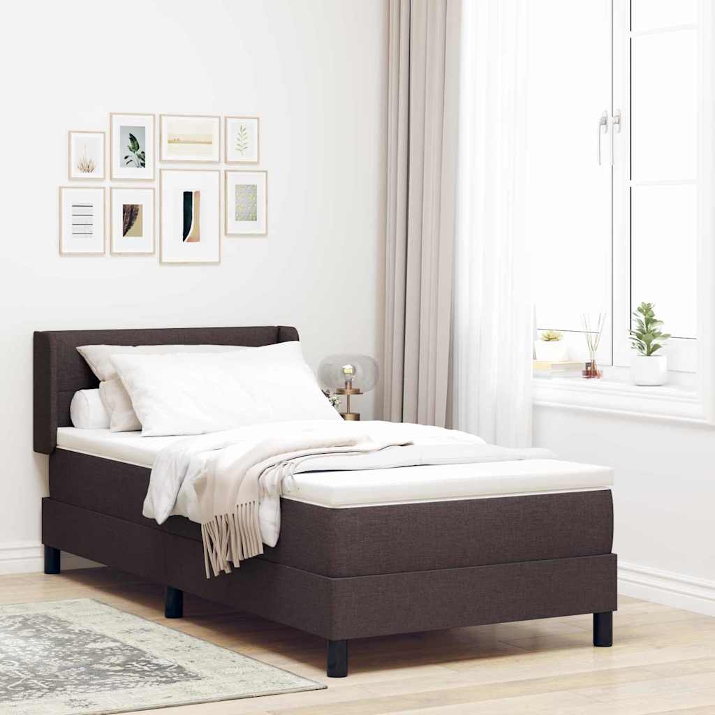 Boxspringbed met hoofdeinde Donkerbruin 200 x 80 cm Stof is nu te koop bij PeponiXL, paradijselijk wonen!