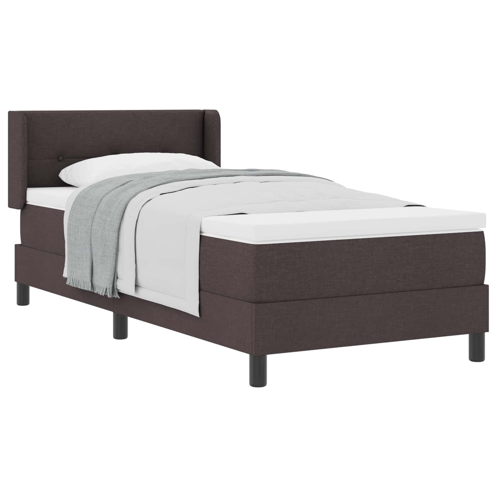 Boxspringbed met hoofdeinde Donkerbruin 200 x 80 cm Stof is nu te koop bij PeponiXL, paradijselijk wonen!