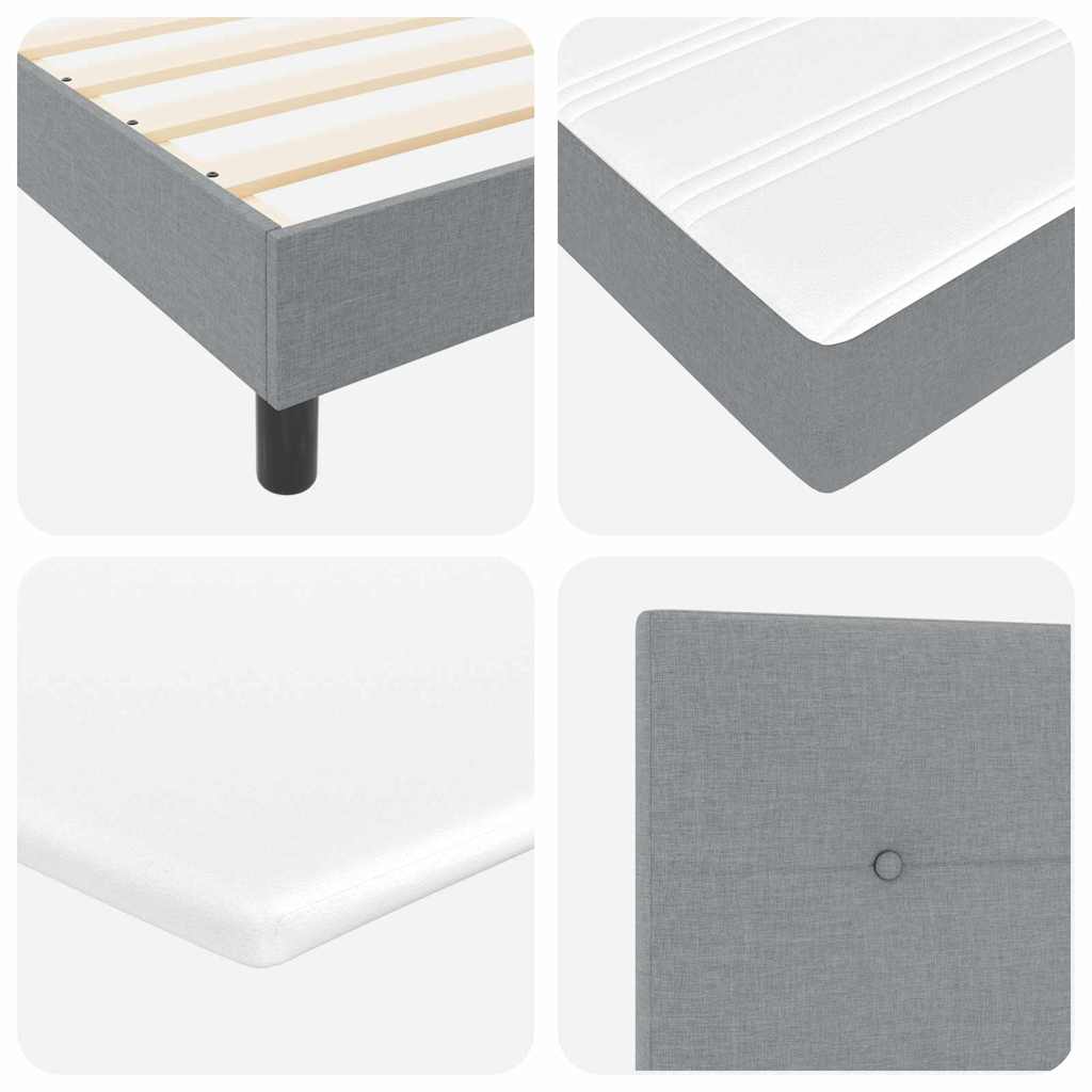 Boxspringbed met hoofdeinde Lichtgrijs 190 x 90 cm Stof is nu te koop bij PeponiXL, paradijselijk wonen!