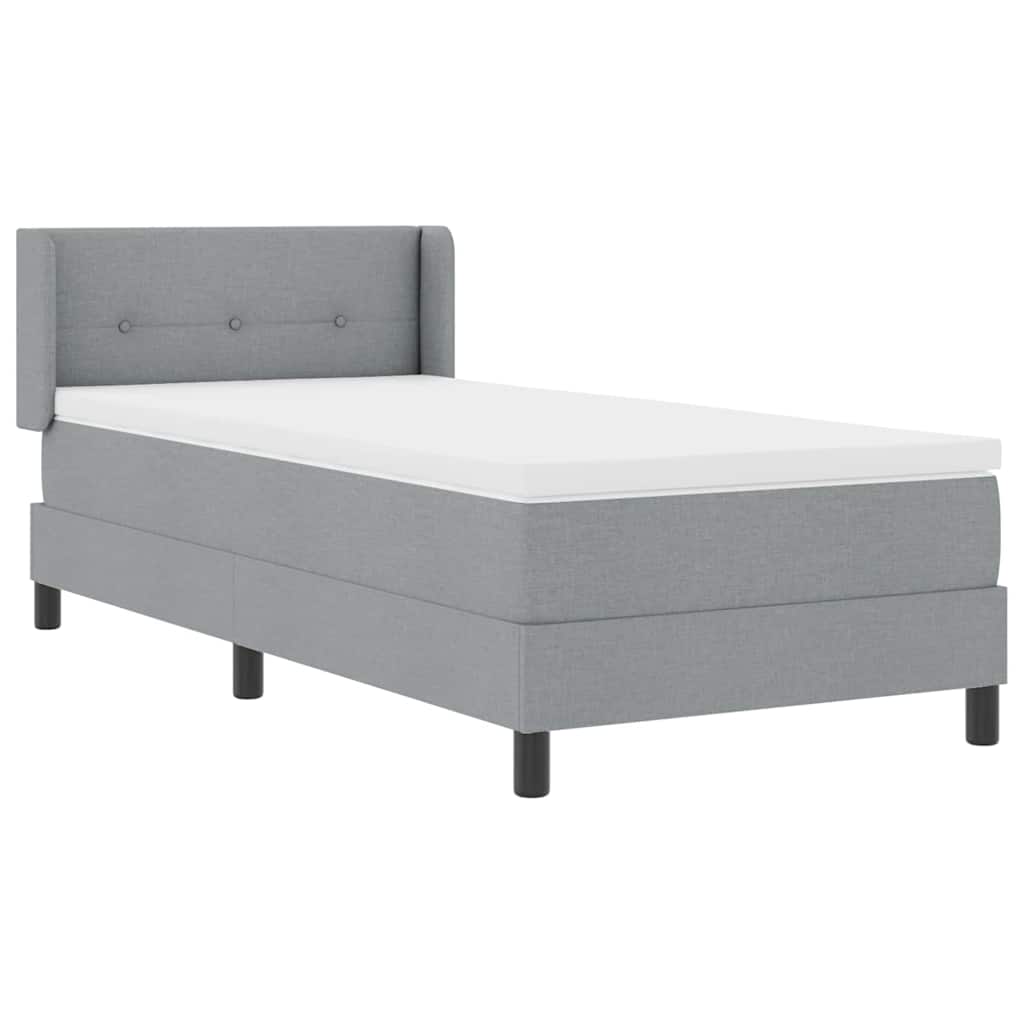 Boxspringbed met hoofdeinde Lichtgrijs 190 x 90 cm Stof is nu te koop bij PeponiXL, paradijselijk wonen!